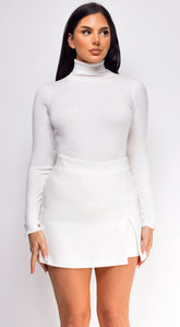 Gigi High Neck Long Sleeve Top - Ivory